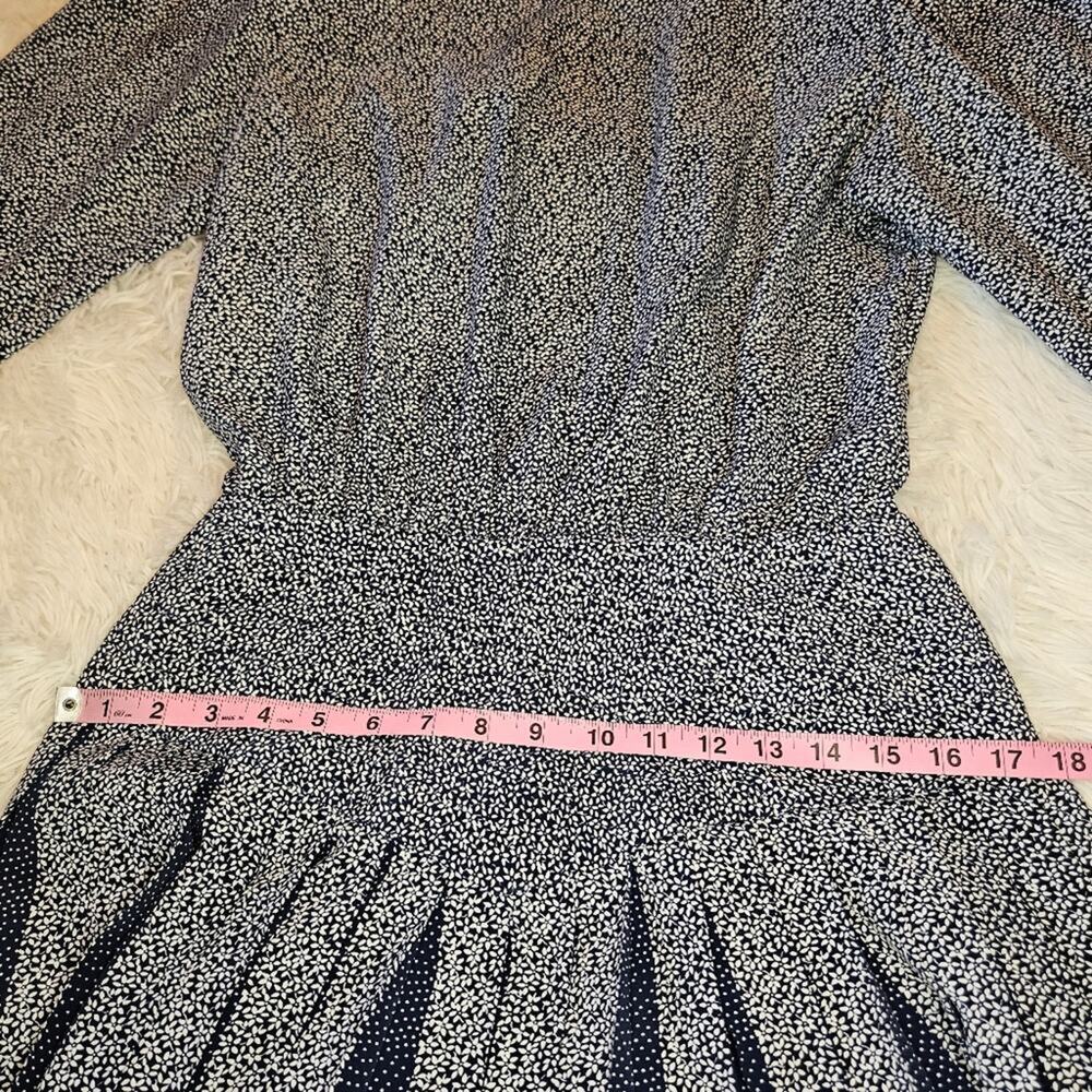 2/$30 Vintage 80s B.G.B. Ltd. Blue and White Fit and Flare Midi Dress Size 8 - Picture 10 of 10